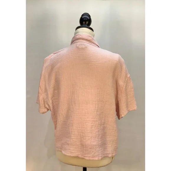 Womens XL Cotton Gauze Button-Down Shirt & Short Loungewear Casual JASON WU - Picture 3 of 13